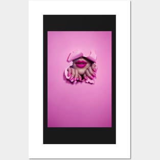 Pink Lips Posters and Art